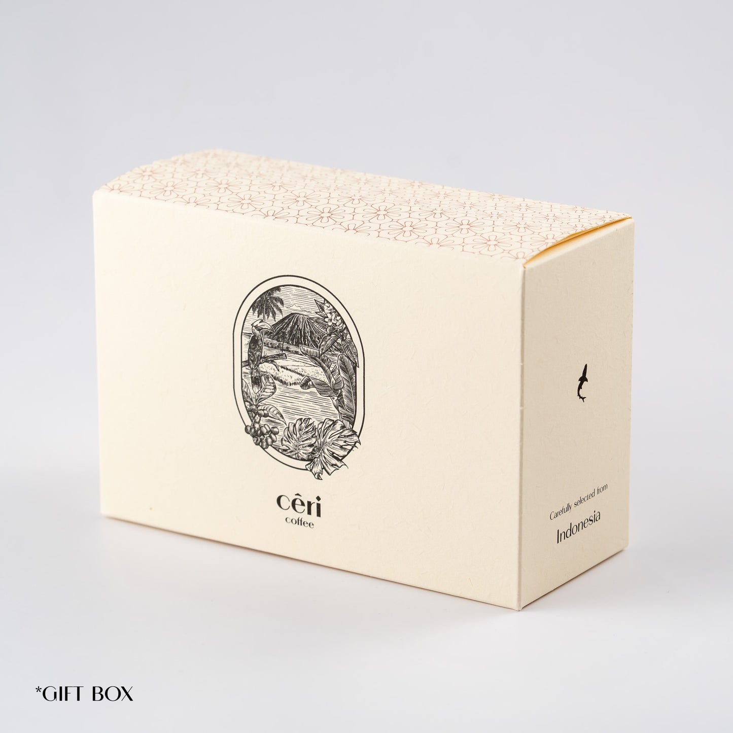 Gift box with 'Ceri' branding on a light gray background